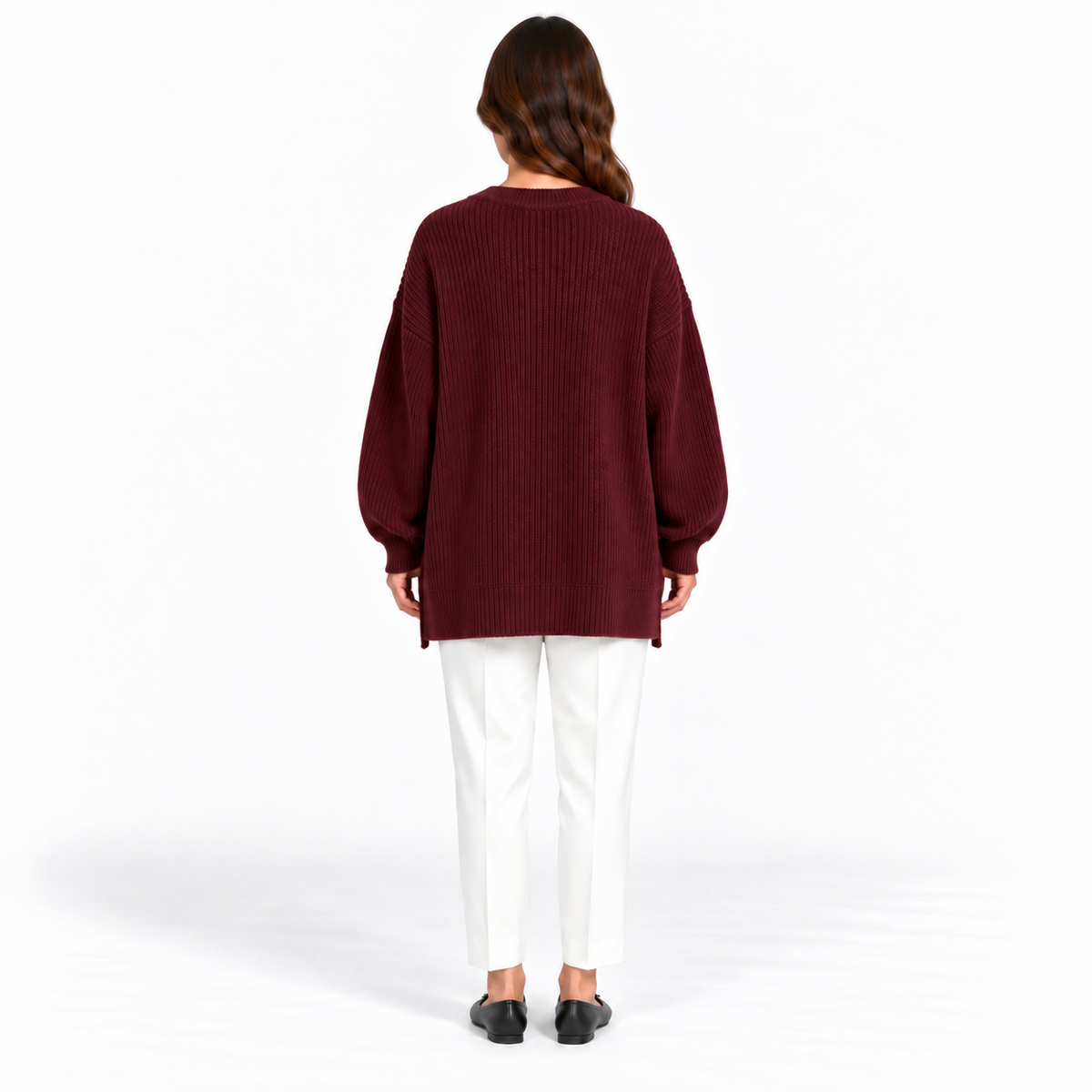 Girocollo 100% cashmere bordeaux - donna