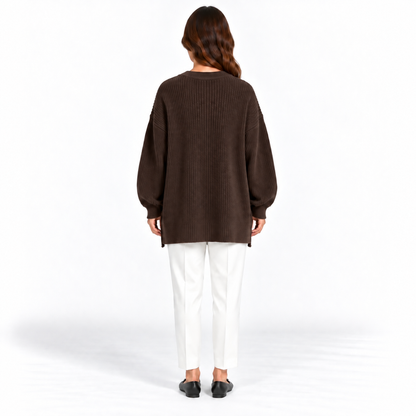 Girocollo 100% cashmere testa di moro - donna