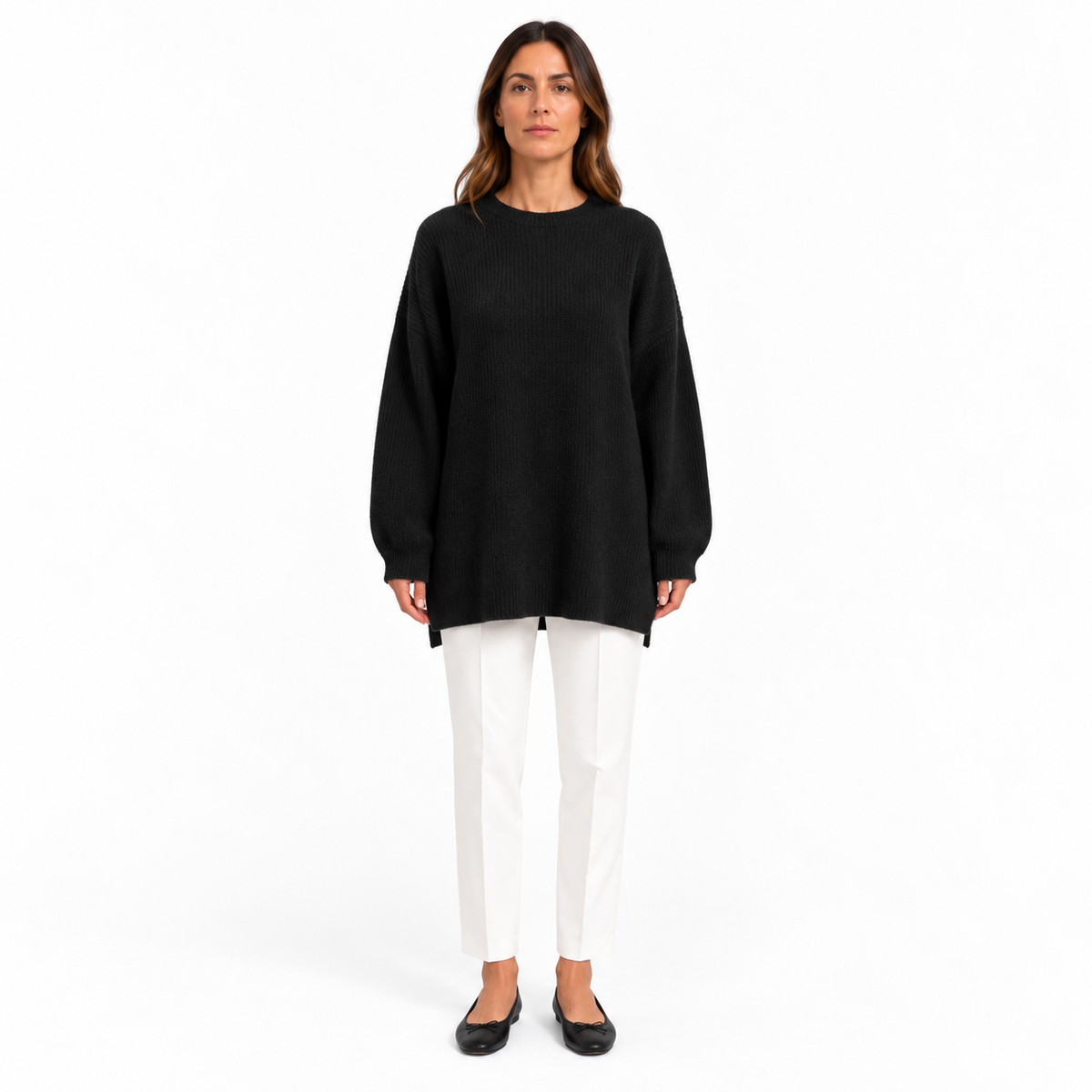 Girocollo 100% cashmere nero - donna