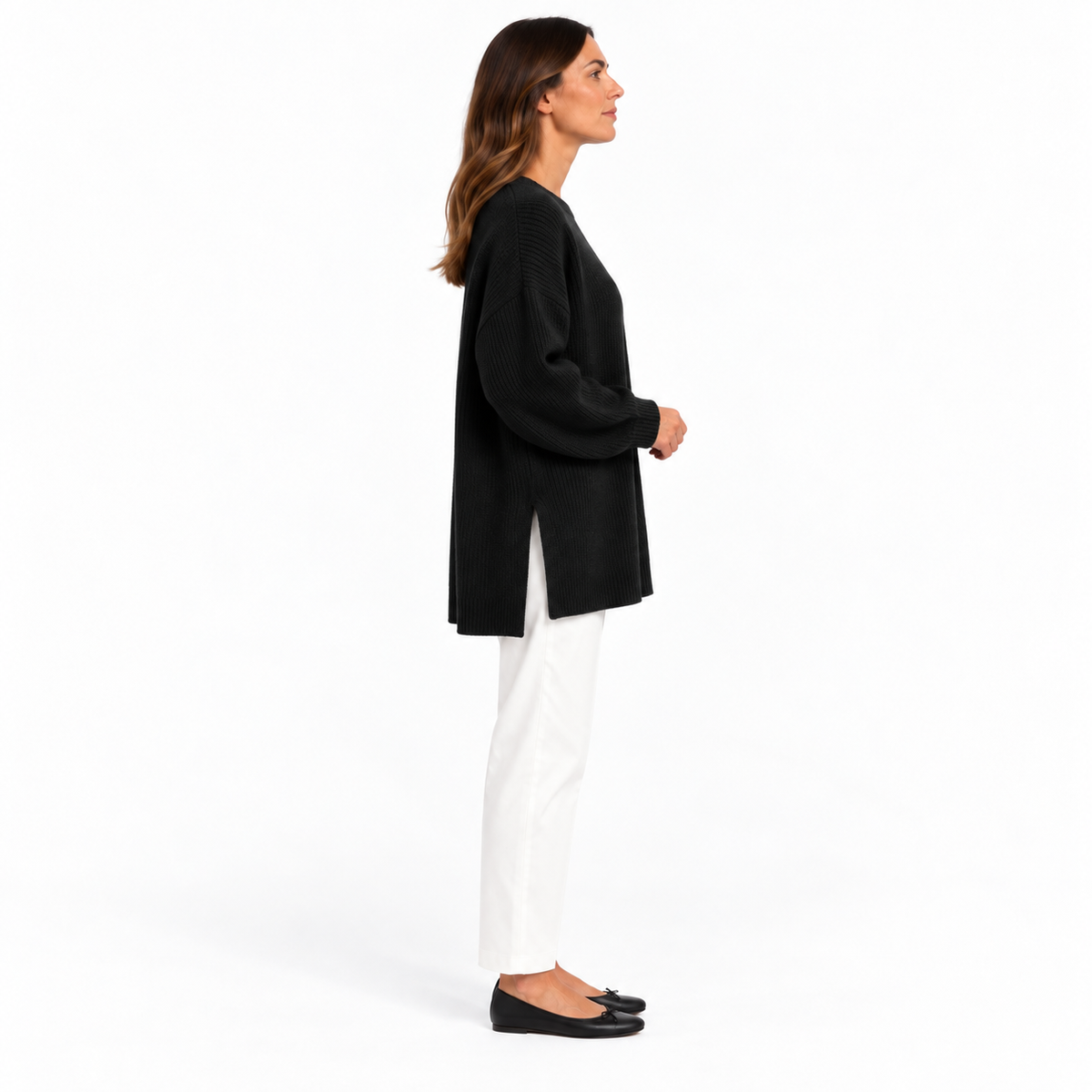 Girocollo 100% cashmere nero - donna