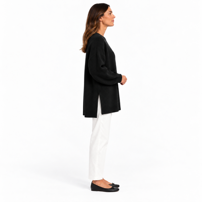 Girocollo 100% cashmere nero - donna