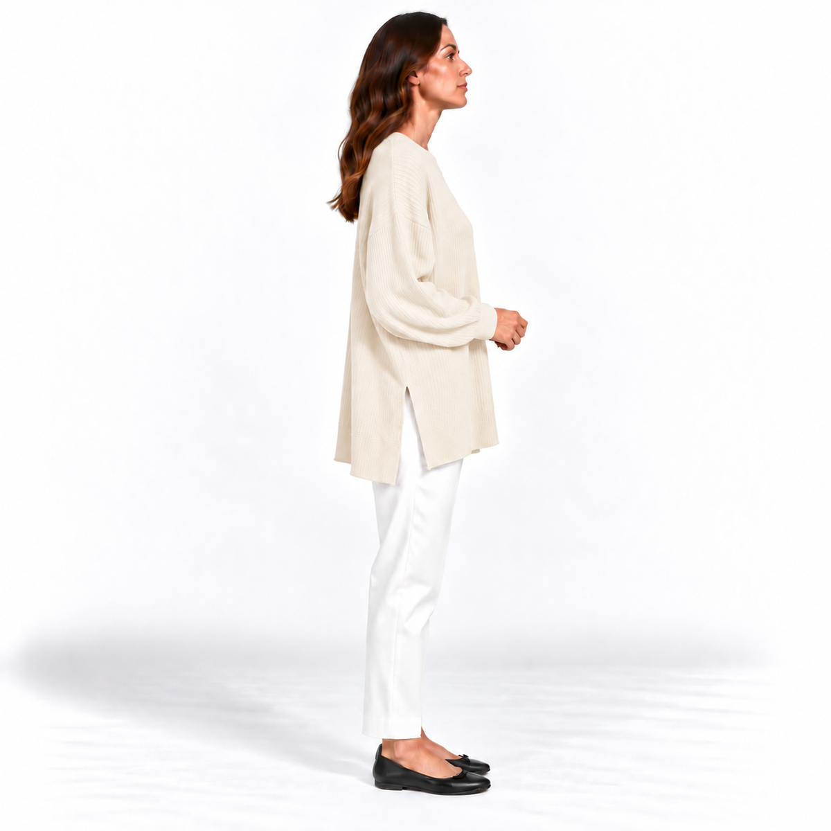 Girocollo 100% cashmere panna - donna