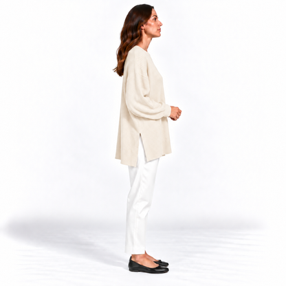 Girocollo 100% cashmere panna - donna