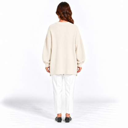 Girocollo 100% cashmere panna - donna
