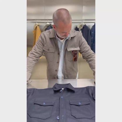 WOOL SHIRT COL.BROWN